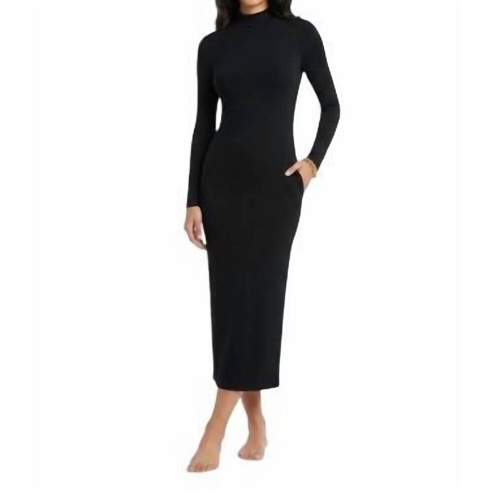 NEW HYFVE curve-hugging turtleneck maxi dress in black - Picture 2 of 2